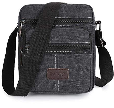 ZAICCI Umhängetasche aus Segeltuch Kleine tragbare Umhängetasche mit mehreren Taschen Canvas Bag