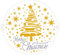 Decora 9270979 Schablone Merry Christmas Tree & Stars Ø 25 cm, Plastic, durchsichtig