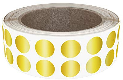 Royal Green Metallic Gold Labels Sticker Adhesive Roll 1.3cm (0.50 inch) 13mm 1080 Dots