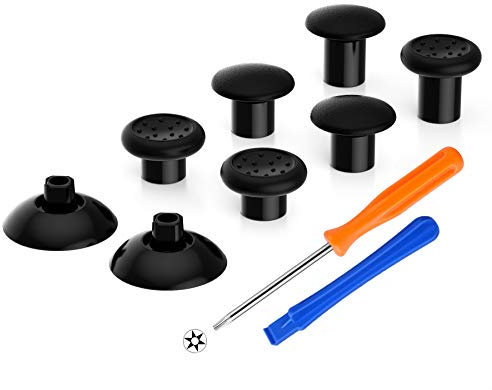 eXtremeRate ThumbsGear Levette Analogiche per Xbox Series X&S Controller,Analogici Stick Ergonomico Intercambiabile per Xbox One Elite/S/X/Standard Joystick-3 Altezze(Nero)
