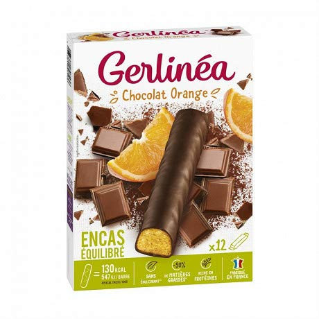 GERLINÉA - Barres Hyperprotéinées Chocolat Et Orange 372G - Lot De 3 - livraison offerte