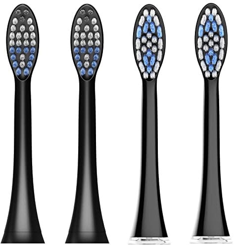 Tristan Auron 4x Aufsteckbürsten Aufsätze Ersatzbürstenköpfe Ersatzzahnbürsten für elektrische Zahnbürste Schallzahnbürste I Bürstenköpfe (schwarz)