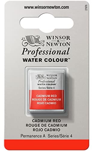 Winsor & Newton Professional Watercolour Paint, Artist Quality, Finest Pigments, Cadmium Red, Half Pan