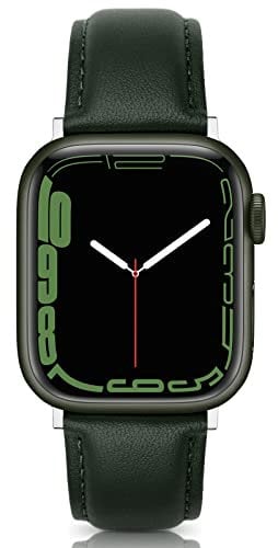 Tuocal Genuine Leather Strap Compatible with Apple Watch Straps 38mm 40mm 41mm, Soft Elegant Leather Replacement Strap for Apple Watch iWatch Series 8 7 6 5 4 3 2 1 SE Sports Edition Women, Mountain
