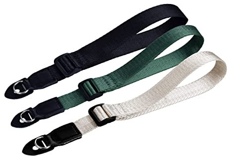 Rieibi Camera Hand Strap, Wrist Strap Compatible with DSLR SLR Mirrorless Camera with Round Hole Interface, Green&black&off White, Small