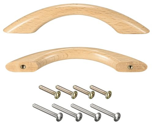 sourcing map 2 Stück Holzgriffe 192mm/3.78 Zoll 127 x 25mm Lochabstand für Küchenmöbel Schublade Kleiderschrank Schrank