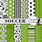 Whaline 24 Blatt Fußball-Muster-Papier, 30 x 30 cm, Fußballfeld, Scrapbook-Papier, doppelseitig, Sport, dekoratives Bastelpapier, flach gefaltet, für DIY-Hintergrund, Kartenherstellung, Junk-Tagebuch,