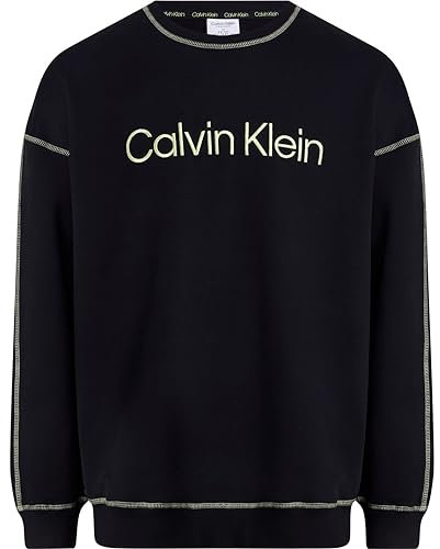 Calvin Klein Felpa Uomo L/S Cotone, Nero (Black), L