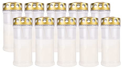 Kimiza Grabkerze, Dauerbrenner, 4 oder 7 Tage Brenndauer, incl. 1x Kimiza Stabfeuerzeug zu jeder Bestellung (12x4 Tage weiß)