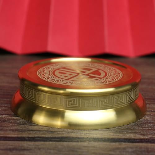 Cabilock 2pcs Copper Coaster Antiskid Incense Burner Base Table Coaster Holder Stand for Incense Stick and Cone Holders, Furniture, Trinkets and Teacups, Ideal for Home Decor