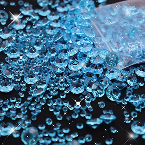 4200 Stück Deko Diamanten Blau Dekosteine Glitzer Dekodiamanten Deko Diamantene Hochzeit Plastik Diamanten Diamantkristalle Transparent Acryl Kristalle Tischdeko Strass Transparent Kristall