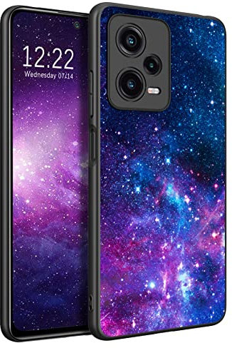 BENTOBEN für Xiaomi Redmi Note 12 5G Hülle, Handyhülle Xiaomi Poco X5 5G Case Leuchten im Dunkeln Dünn Fluoreszenz Nebula PC Schale TPU Bumper Kratzfest Schutzhülle für Xiaomi Redmi Note 12 5G-Lila