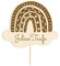 Alsino Persönlicher Cake Topper für alle Anlässe - Hochzeit, Geburtstag, Taufe, Geburt, Kommunion, Konfirmation - aus nachhaltigem Holz, (LA-164) Regenborgen zur Taufe mit Namen