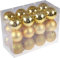 DITK-U 24Pcs Christmas Baubles 3cm Matte Glitter Balls Tree Decoration Shiny Small Shatterproof Hanging Ball Baubles (Gold)