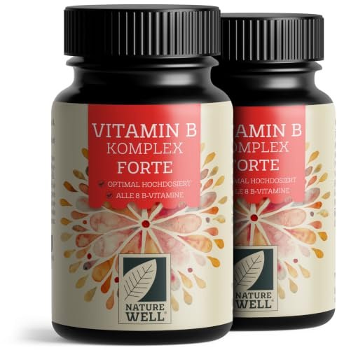 Vitamin B Komplex hochdosiert - 360 Tabletten - alle 8 essentiellen B-Vitamine in bioaktiver Form - mit Folsäure, Cholin & Myo-Inositol (Co-Faktoren), laborgeprüft mit Zertifikat & vegan (2x180)