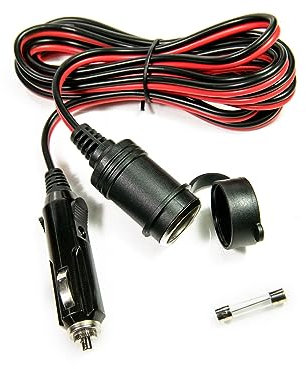 Web Truck Câble d'extension pour allume-cigare de voiture, 12 V, 24 V, 15 A, longueur 3 m, extension, fiche allume-cigare + prise de courant