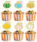 Kürbis-Cupcake-Topper, Glitzer, Herbst-Thema, Kürbis-Cupcake-Dekoration, Thanksgiving, Halloween, Kuchendekorationen für Kürbis-Thema, Babyparty, Geburtstagsparty, mehrfarbig, 24 Stück
