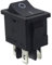 Interruttore a bilanciere da incasso, nero, 19 x 13 mm, dimensioni telaio 21 x 15 mm, 6 A, 250 V ~ 4 pin