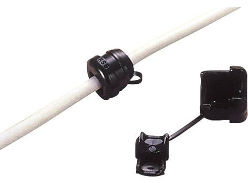 TRU COMPONENTS TC-SRR-F41203 Zugentlastung Klemm-Ø (max.) 7.1 mm Plattenstärke (max.) 1.6 mm Polyamid Schwarz 100 St.