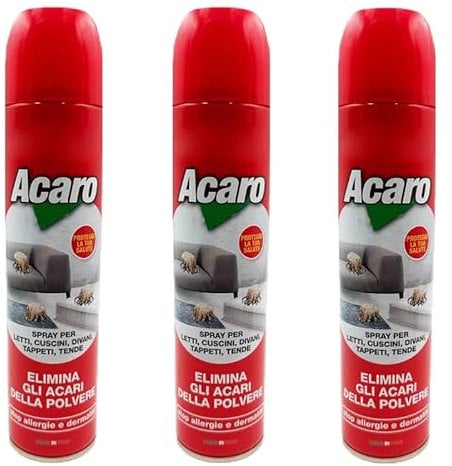 Bomboletta Spray Antiacaro 3857, capacità 400 ml, Insetticida Atossico per Acari della polvere, mosche, zanzare, Acaricida per materassi, tessuti, divani, cuscini, Made in Italy (3)