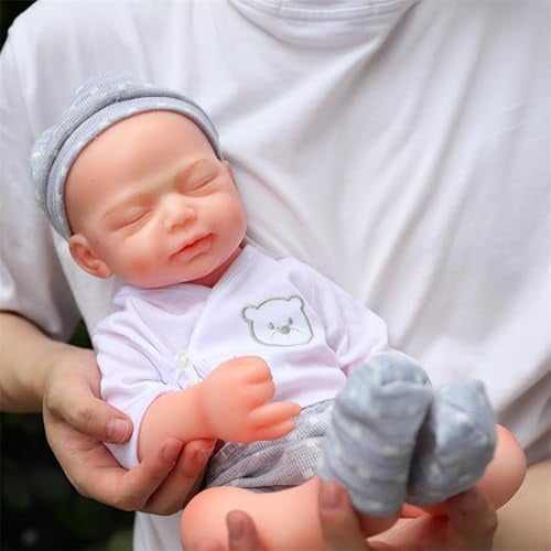 Farious 46CM Realistic Full Silicone Baby Doll,Lifelike Reborn Baby Dolls, Toy, and Collectible.Bald Drinkable Girl 015