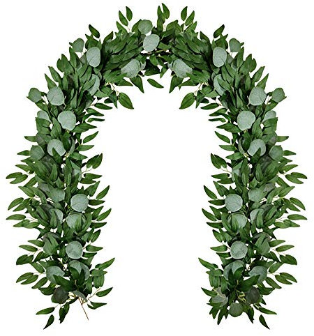 Wresetly Eucalyptus artificiel et lierre artificiel guirlande pour fond de mariage décoration murale arc chemin de table vin
