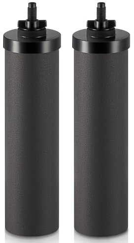 CO-Z 2 Filtres à Eau à Charbon Actif pour Système de Filtration à Eau par Gravité Purificateurs Noirs de Remplacement pour Maison Voyage Camping Intérieur et Extérieur, Certifié NSF/ANSI 42