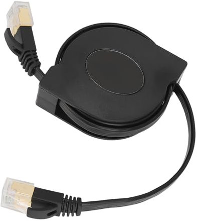 Hyuduo Einziehbares Cat7-Kabel. Tragbares, Flaches, Abgeschirmtes CAT7-Netzwerkkabel. Flaches Ethernet-Netzwerk-Hochgeschwindigkeits-Patchkabel, 1,5 Meter