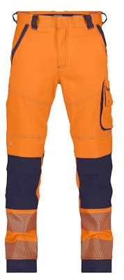 DASSY® Aruba Stretch-Warnschutzbundhose mit Kniepolstertaschen - maat 62 - NEONORANGE/DUNKELBLAU