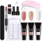 Gonetre Nail Extension Gel Kit Professional Beautiful Gel Nail Polish Tool Set with Light