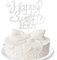 Sotpot Silver Glitter Happy Sweet 16 Cake Topper, Hello 16,Cheers to 16 Years Birthday Cake Decoration for Happy 16th Birthday Anniversary Party Decorations Supplies Silver 1 pcs