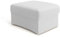 Cavadore Hocker Jawa / Bodennaher Polsterhocker in Nierenform / Ideal als Fußhocker oder Sitzgelegenheit / Passend zur Garnitur Jawa / 84 x 43 x 70 / Flachgewebe, Naturweiß