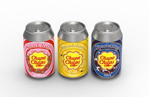 tanner DER KLEINE KAUFMANN TANNER Deco - Chupa Chups Metalldosen Set, mit drei Geschmacksrichtungen, Zubehör für Kaufmannsladen, lebensmittelechtes Design, 0087.0