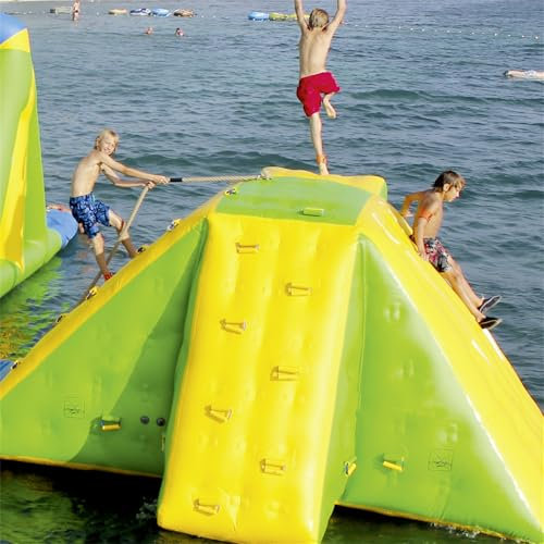 Gueploer Inflatable Ice Tower Iceberg Slide Pool Climbers Water Park Equipment Adult Water Sports Equipment With Air Pump,15Ft/4.5mx13Ft/3.9mx7Ft/2.1m,Green