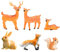 Lot de 6 figurines d'animaux de la forêt - Jouets miniatures - Avec cerf, renard, lapin, écureuil - Pour décoration de gâteau de Noël
