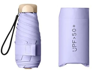 MYLLJBD Ombrello Ombrello Parasole da Viaggio Ombrello Compatto Ombrello Pieghevole Piccolo Ombrello Robusto per Sole E Pioggia Ombrelli da Zaino-Viola