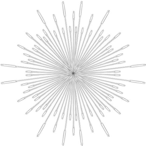 100 Sewing Needles Sharp Point, 4 Assorted Size Eyes - Stitching Needles, Hand Sewing, Embroidery, Cross Stitching, Chenille 1.97, 1.85, 1.65, 1.46