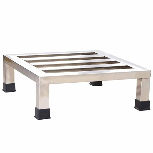 XPLKQXE Hochleistungs-Geräteständer, Edelstahl-Bodenhalterung, Rechteckiges Regal, Möbel-Geräteständer, Geteiltes Palettenregal Waschmaschine/Kühlschrank(50x50x10cm)