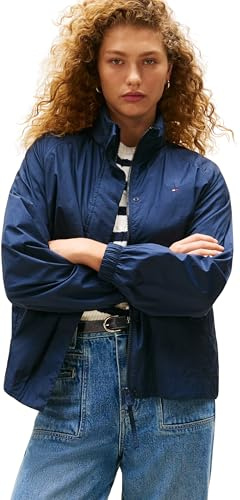 Tommy Hilfiger Damen Windbreaker Jacke Nylon Packable mit Reißverschluss
