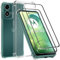 MZBESTCable Coque pour Motorola E14 +Verre Trempé/Film Protection écran 2 Pièces,Coque Transparente Moto E14 6.56”,Souple TPU Housse Etui-Shock-Absorption Case Cover