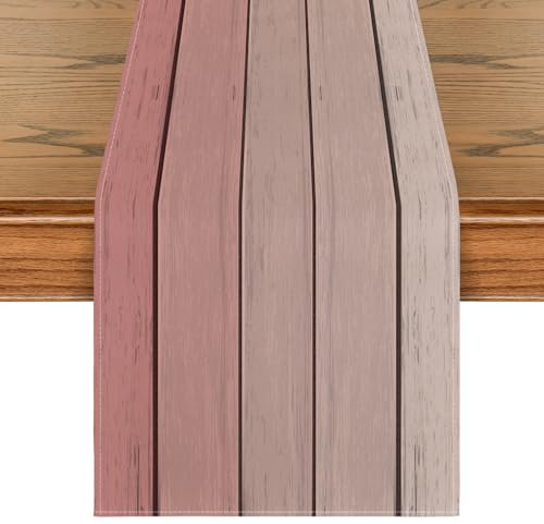 Artoid Mode Rosa Planken Antik Alt Rustikal Holz Muttertag Tischläufer, Valentinstag Küche Tisch Dekoration Drinnen Urlaub Party Dekor 40x140 cm