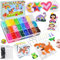Ymopd 6300pcs Fuse Beads Craft Kit - 26 Colours 5mm Beads with 104 Pattern Sheets Arts and Crafts for Kids, Comes with Tweezers, Pegboards, Ironing Paper & Chain Accessories (Style 1)