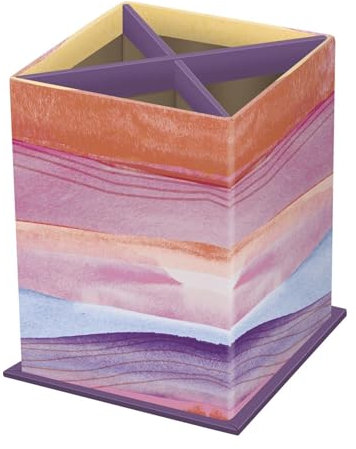 Quo Vadis - Pot à crayons - Iconique - 4 compartiments - Multicolore - Résistant et durable - 8,5x8,5x11 cm