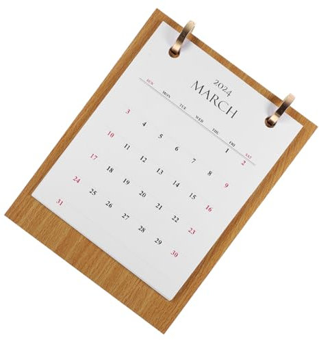 Veemoon Tischkalender Mit Abnehmbarem Holzsockel Praktischer -kalender Für Zuhause Und Büro Für Planung Von Terminen Und Notizen