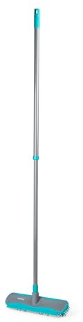 Beldray Antibac Rubber Broom – Antibacterial Treated Bristles, Squeegee Edge for Windows/Hard Floors, Indoor Surfaces, Dust Blockers to Gather Hair, 1.2M Telescopic Handle, Pet Hair