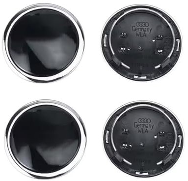 4 Pièces Cache-Moyeu pour Audi SLine A3 A4 A5 A6 A7 A8 TT V8 RS3 RS5 Q3 Q5 Q7 69mm,Cache Moyeux,Cache de Roue Centrale,Auto Cache Moyeux Capuchons De Centre,Jante Centre D'emblème,Black