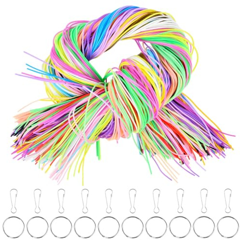OctBird 220Stück Scooby DOO Bänder mit Schlüsselring & Haken,Scooby Doo Bänder Glitzer,Gummiband für Armbänder für Basteln Armbänder, Halskett, Schlüsselanhänger Und DIY,Armband Schnur