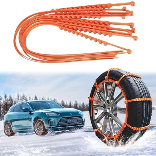Infreecs 20 Stück Auto Schneeketten, Anti-Rutsch Reifenketten Kabelbinder, Universal Wiederverwendbar Reifenketten, geeignet für Pkw/Geländewagen/SUVs, einsetzbar Auf Schnee, Schlamm und Hängen