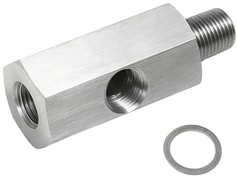Adattatore Tee - 1/8 BSPT Sensore Pressione Olio Tee Guarnizione a T Adattatore NPT Turbo Alimentazione Linea Manometro