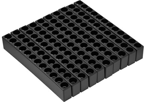 12 Holes Hex Bit Holder 10 Pcs 1/4 Inch Bit Organiser, Black Plastic Drill Bits Storage Strips Case, Reusable Screwdriver Hole for Hex Shank Bits DIY Enthusiast Craftsman